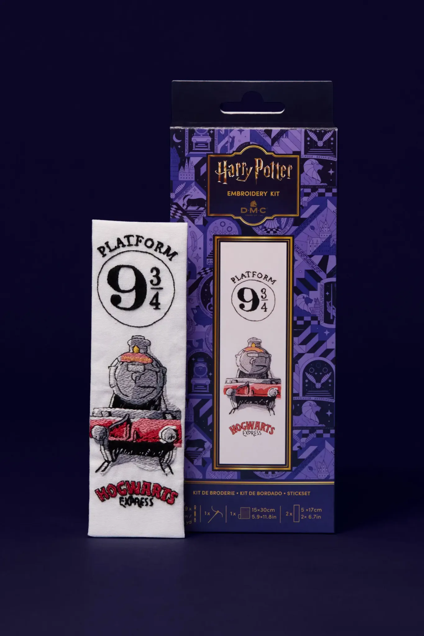 DMC Harry Potter – Broderikit bokmärke Hogwarts Express – kit och förpackning