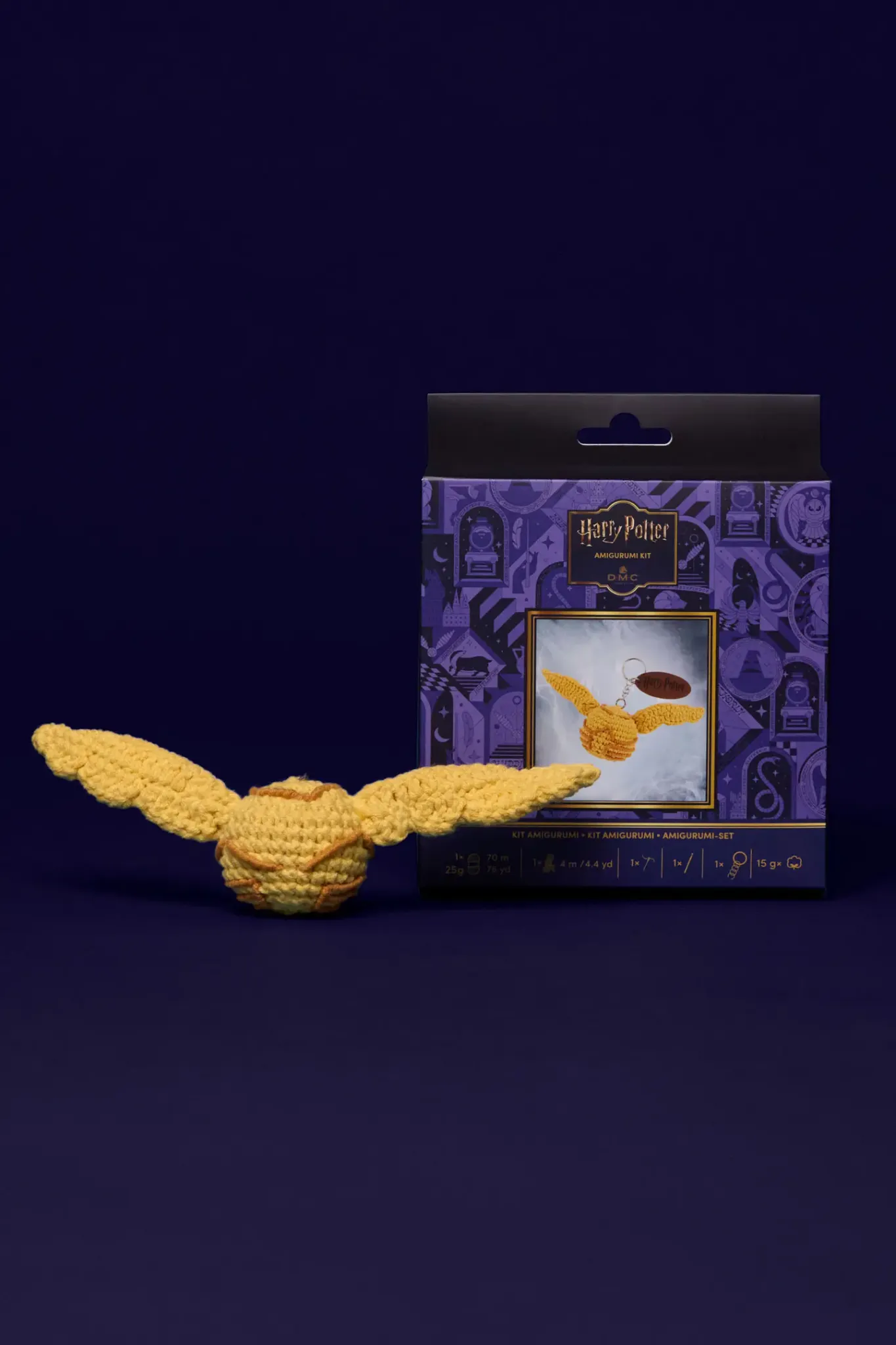 DMC Harry Potter – Virkkit nyckelring Gyllene kvicken – kit och förpackning