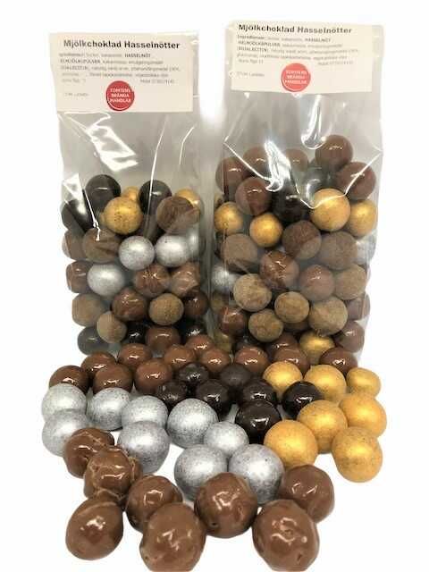 Mix med choklad hasselnötter  330 gram