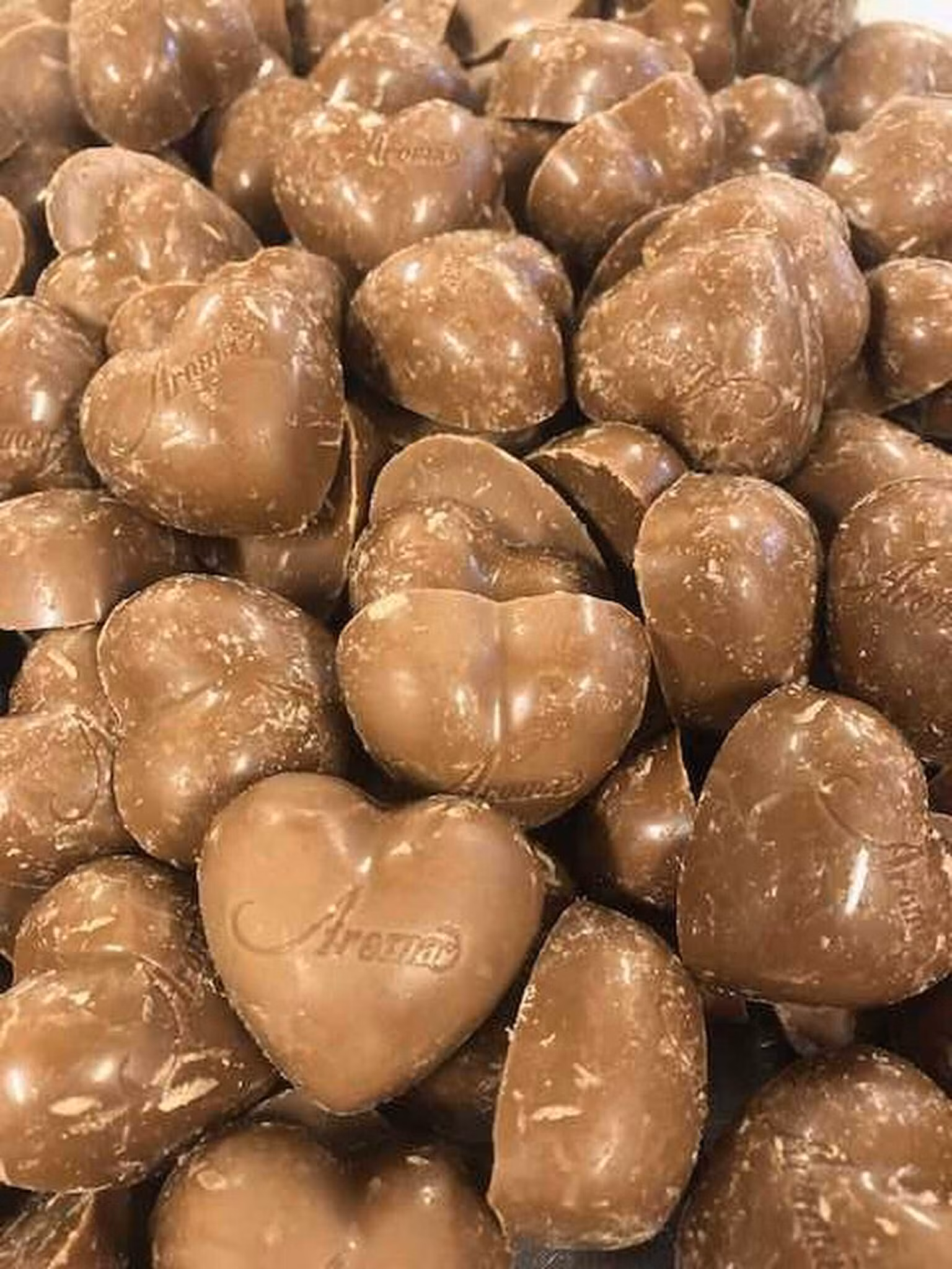 Choklad hjärta kola.