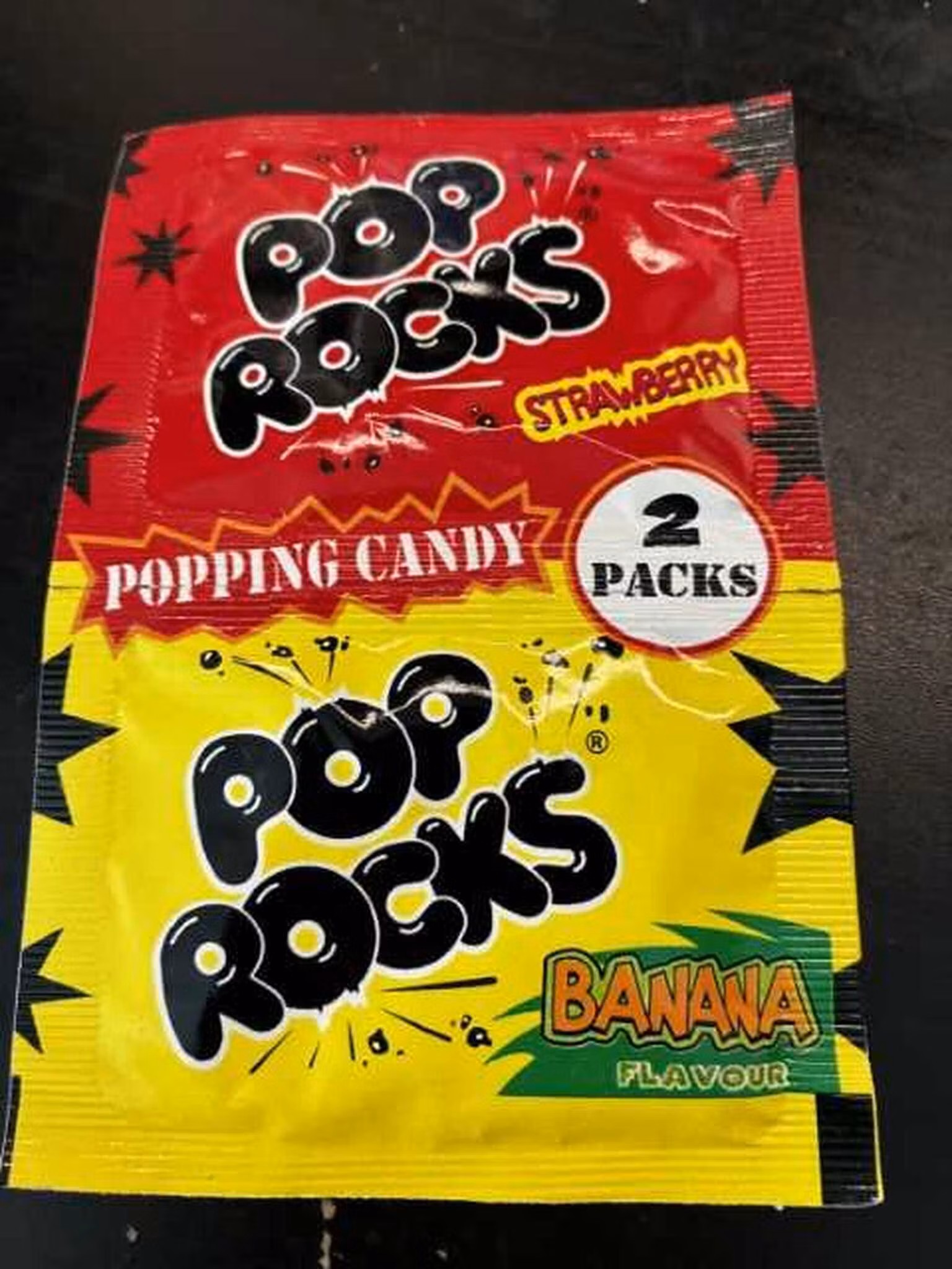 Pop Rocks jordgubbe och banan.