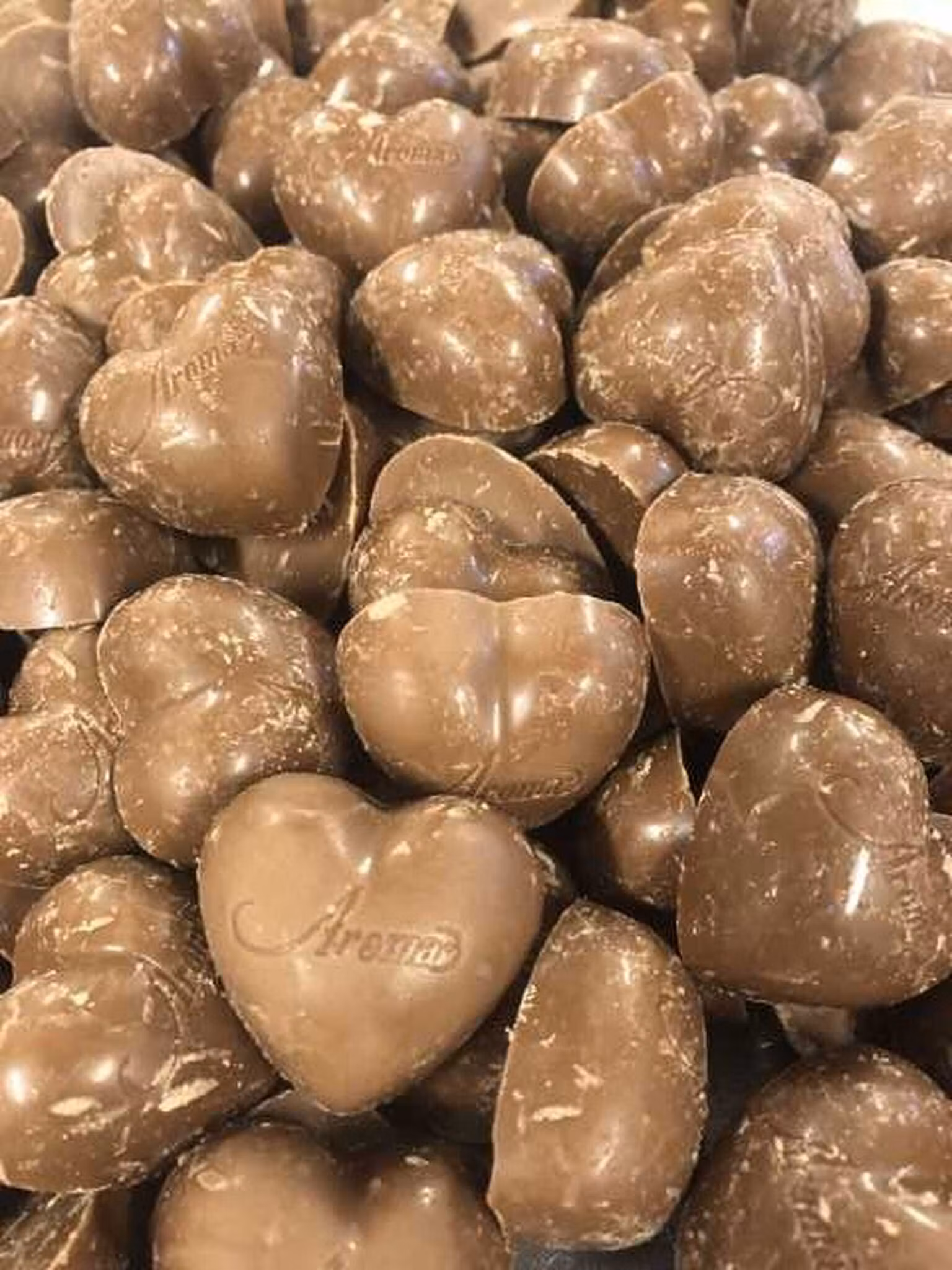 Choklad hjärtan kola.