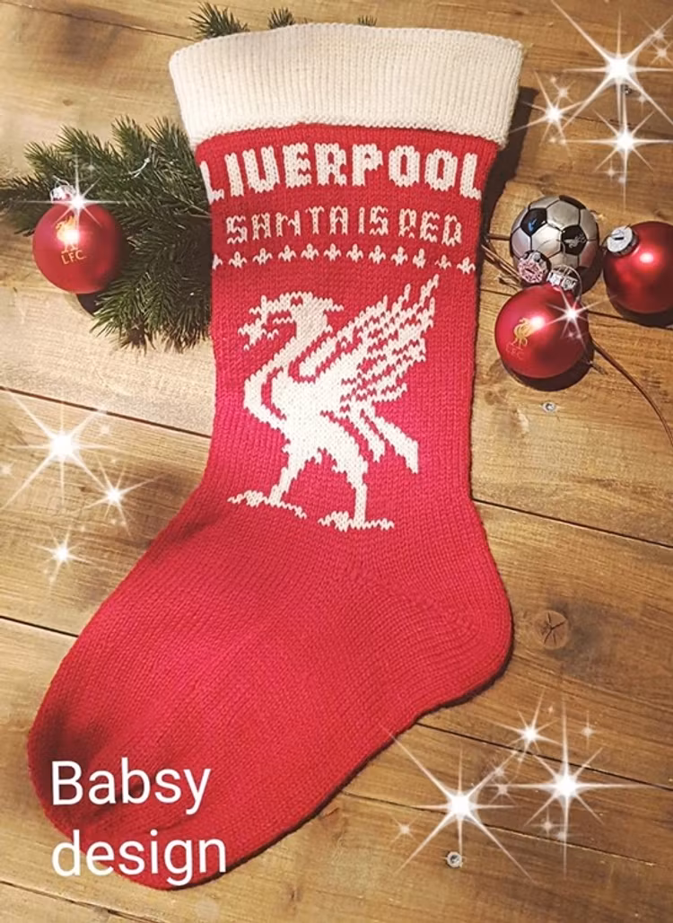 Mønster på julesokken : Santa is red