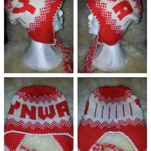 Mønster på tykk lue : YNWA