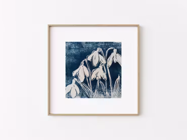 "Snowdrops" - Linoprint