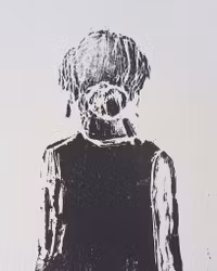 "She" - tryck från träsnitt