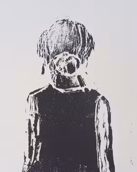 "She" - tryck från träsnitt