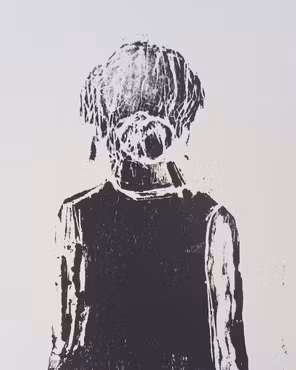 "She" - tryck från träsnitt