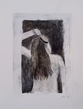 "Jag borde kamma mig" - Monoprint