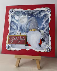 Handgjorda kort av JessieL: God Jul - Tomte i snölandskap