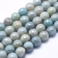 Facetterad amazonite melerad 6 mm, 1 sträng