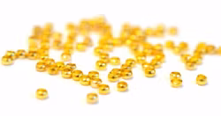 Guldfärgade klämpärlor 2 mm, ca 200 st