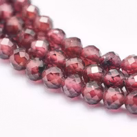 Facetterad granat 3.5 mm, 1 sträng