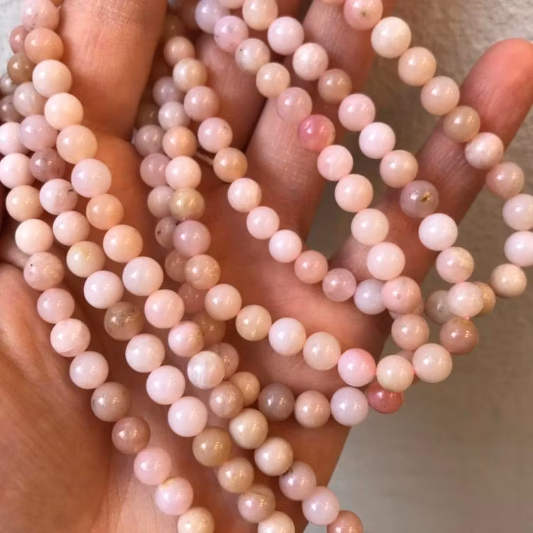 Rosa Opal 4 mm, 1 sträng