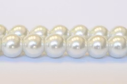 Vaxade glaspärlor 3 mm vita, 1 sträng