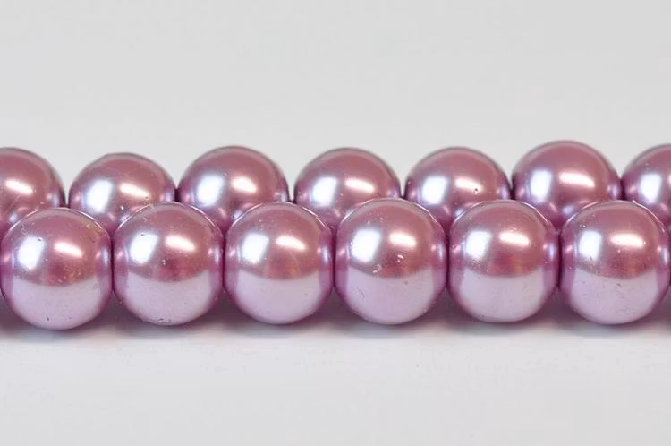 Vaxade glaspärlor 3 mm ljuslila, 1 sträng