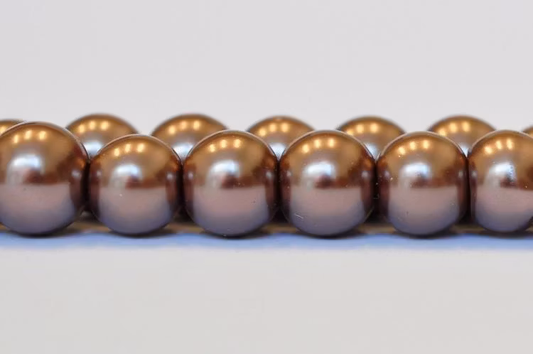 Vaxade glaspärlor 3 mm nougat, 1 sträng