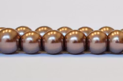 Vaxade glaspärlor 3 mm nougat, 1 sträng