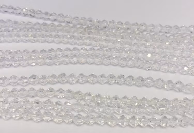 Bicone 3 mm glas, 1 sträng