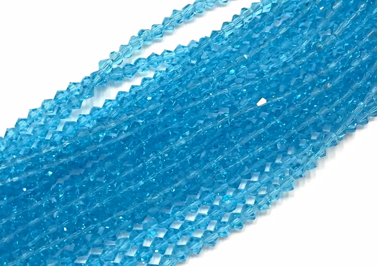 Bicone 3 mm turkos, 1 sträng