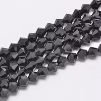 Bicone 3 mm svarta, 1 sträng