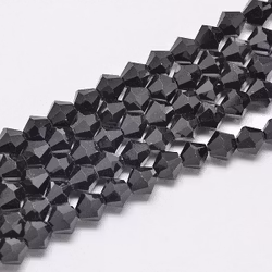 Bicone 3 mm svarta, 1 sträng