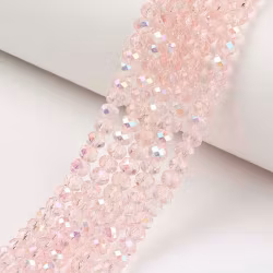 Facetterade abacus 8x6 mm ljusrosa AB, 1 sträng