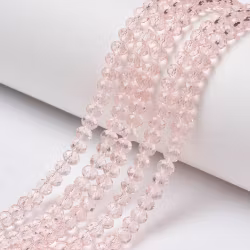 Facetterade abacus 8x6 mm ljusrosa glas, 1 sträng