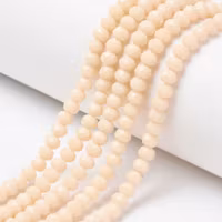 REA: Facetterade abacus 8x6 mm beige, 1 sträng