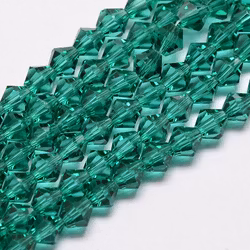 Bicone 3 mm blågröna, 1 sträng