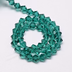 Bicone 3 mm blågröna, 1 sträng