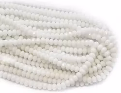 Facetterade abacus 4x3 mm vita, 1 sträng