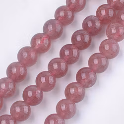 Jordgubbskvarts 8 mm, 1 sträng