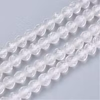 Facetterad bergkristall 6 mm, 1 sträng