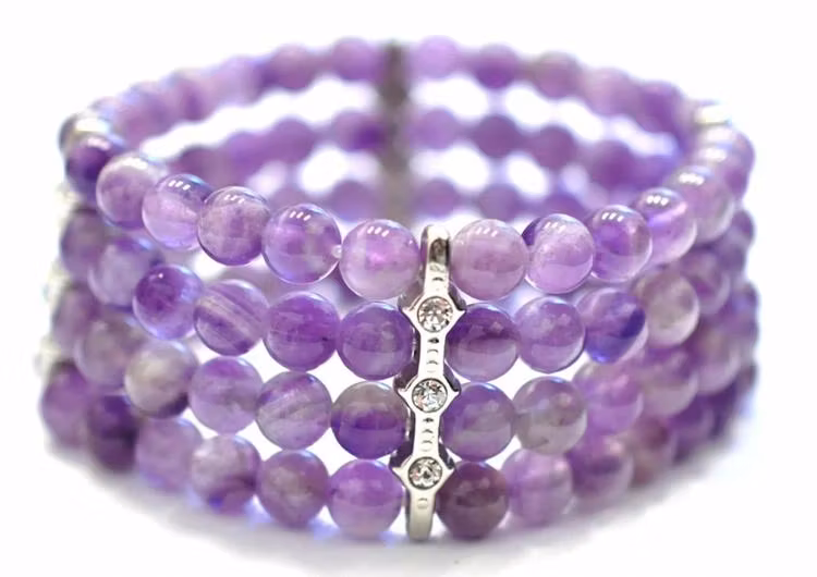 Facetterad ametist 10 mm, 1 sträng