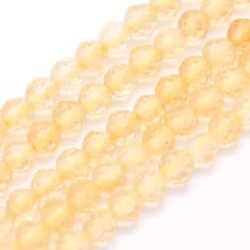 Facetterad citrin 4 mm, 1 sträng