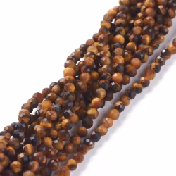 Facetterad tigeröga 3 mm, 1 sträng