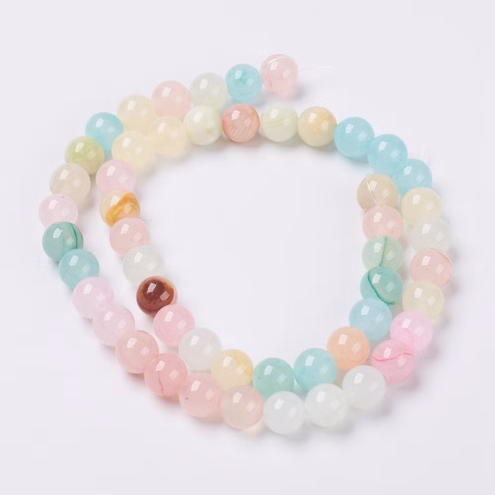 Jade 6 mm vårmix, 1 sträng