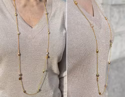 Guldfärgat rostfritt stål pärlhattar 4 mm med 18k plätering, 50 st