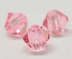 Swarovski 6 mm bicone rosa, 1 st