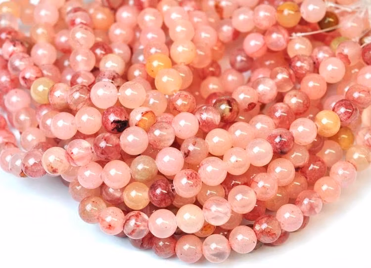 Jade 4 mm rosamelerad, 1 sträng