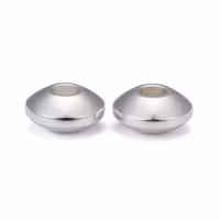 Silverfärgat rostfritt stål slipade rondeller 8 mm, 10 st