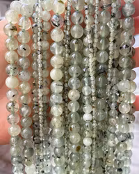 Faceted prehnite 4 mm, 1 strand