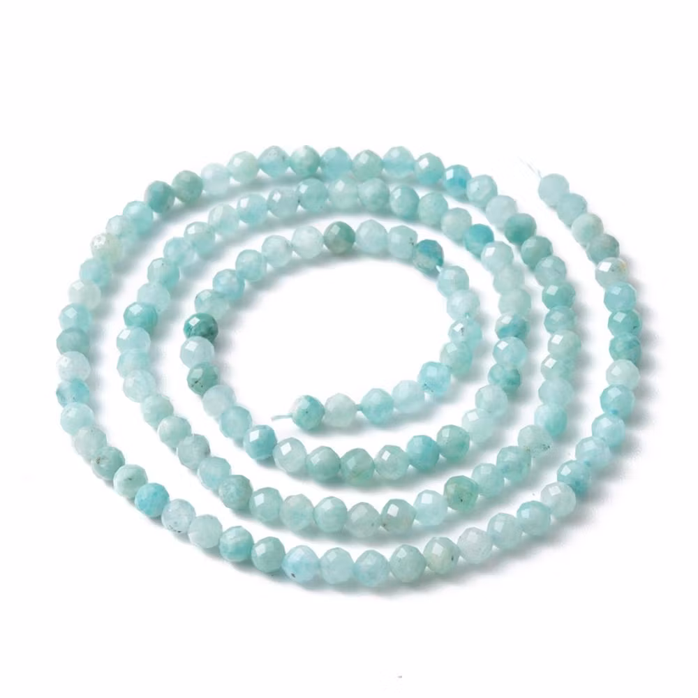 Facetterad amazonite 3 mm, 1 sträng