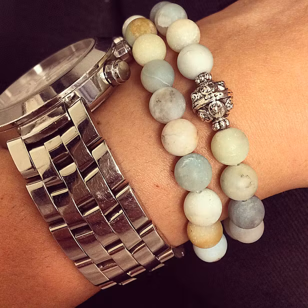 Frostad amazonite 4 mm, 5 strängar