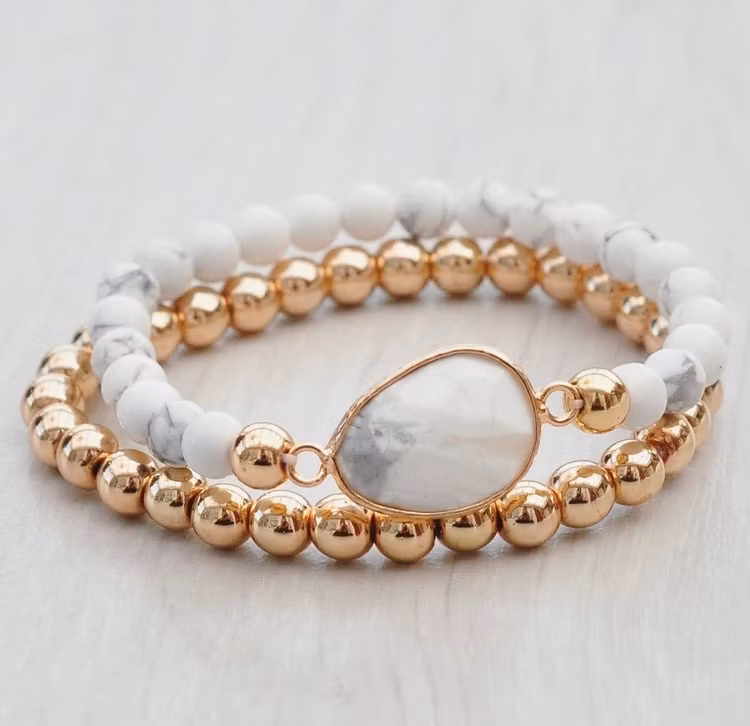 Rosenkvarts 4 mm, 5 strängar