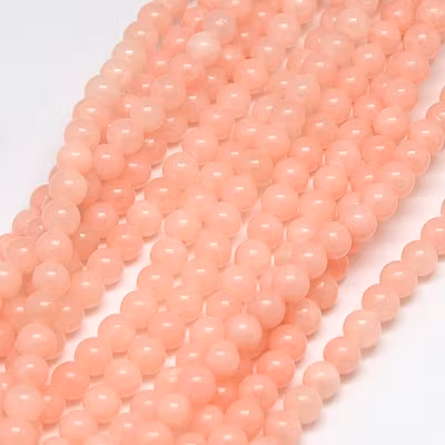Jade 8 mm ljus aprikos, 1 sträng