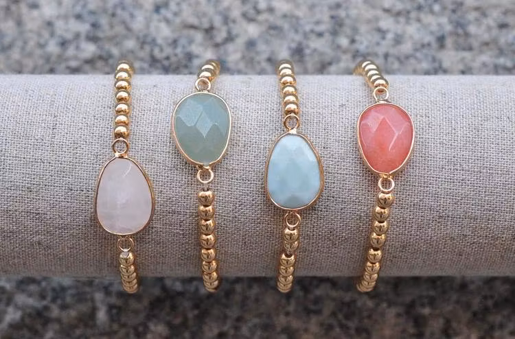 Guldfärgad connector opalite, 1 st