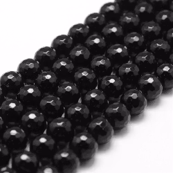 Facetterad onyx 10 mm, 1 sträng