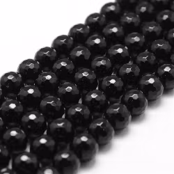 Facetterad onyx 3 mm, 1 sträng